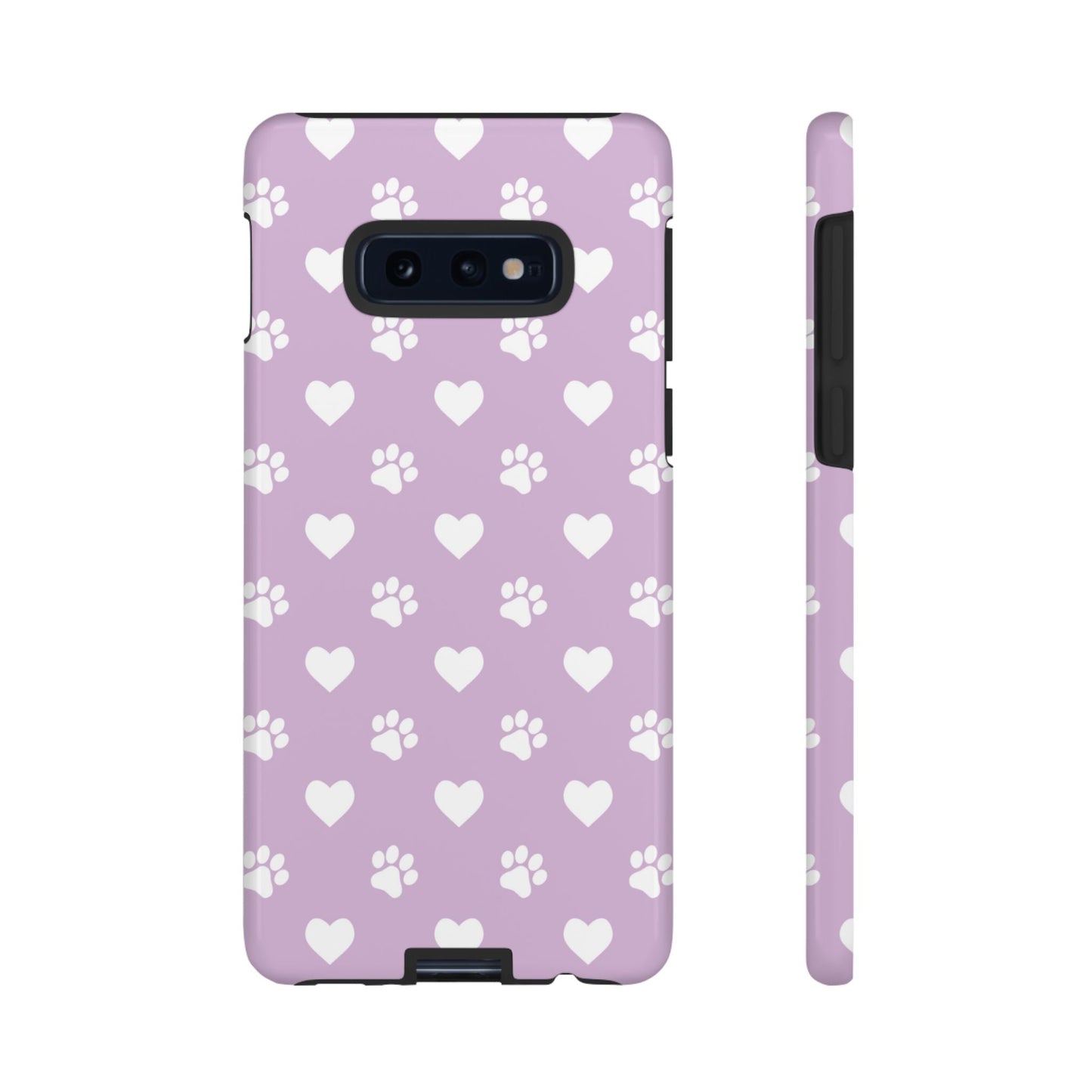 Purple Hearts & Paw Prints - Cute Pet Lover Samsung Galaxy Case - BOGO Cases
