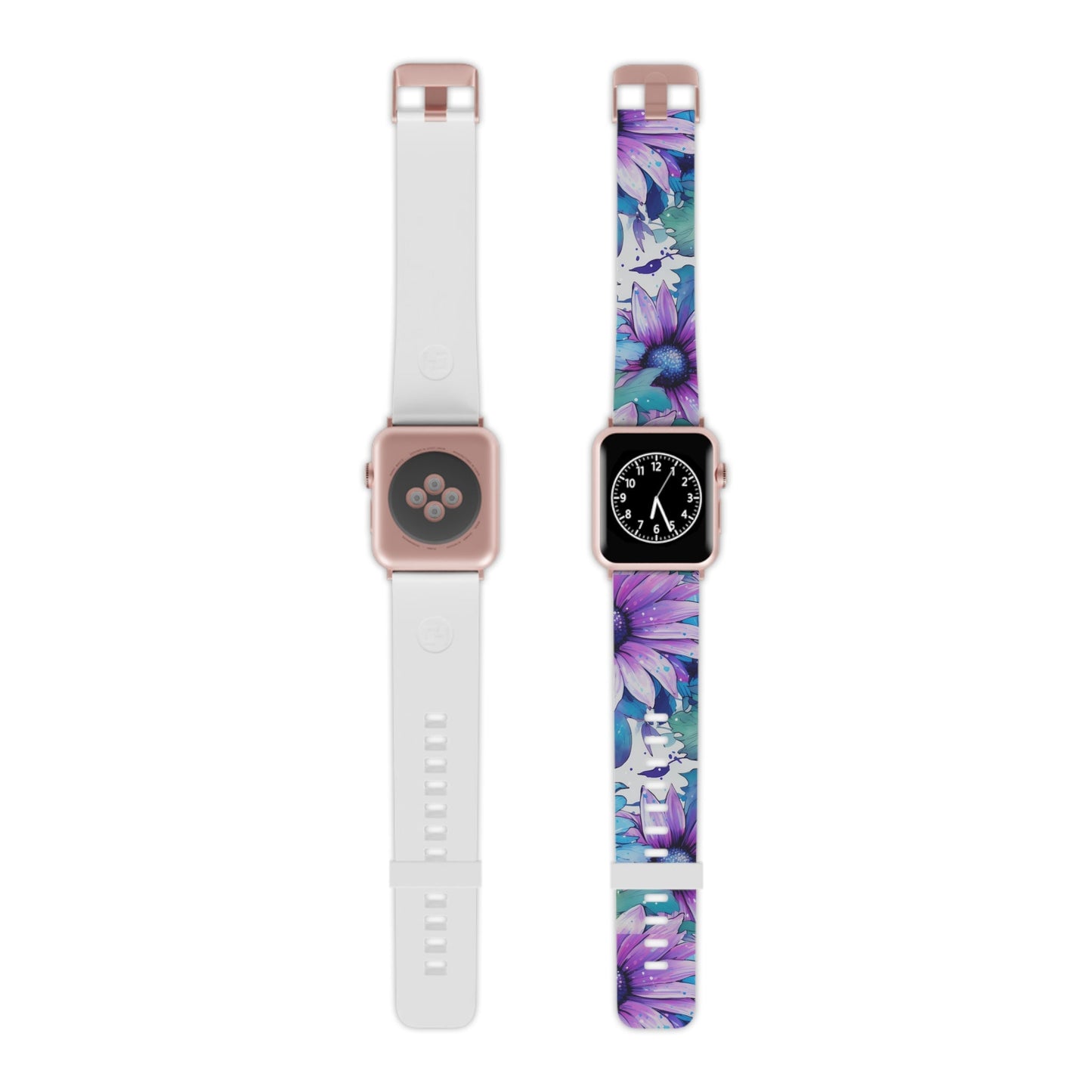 Purple & Teal Watercolor Floral Apple Watch Band - BOGO Cases
