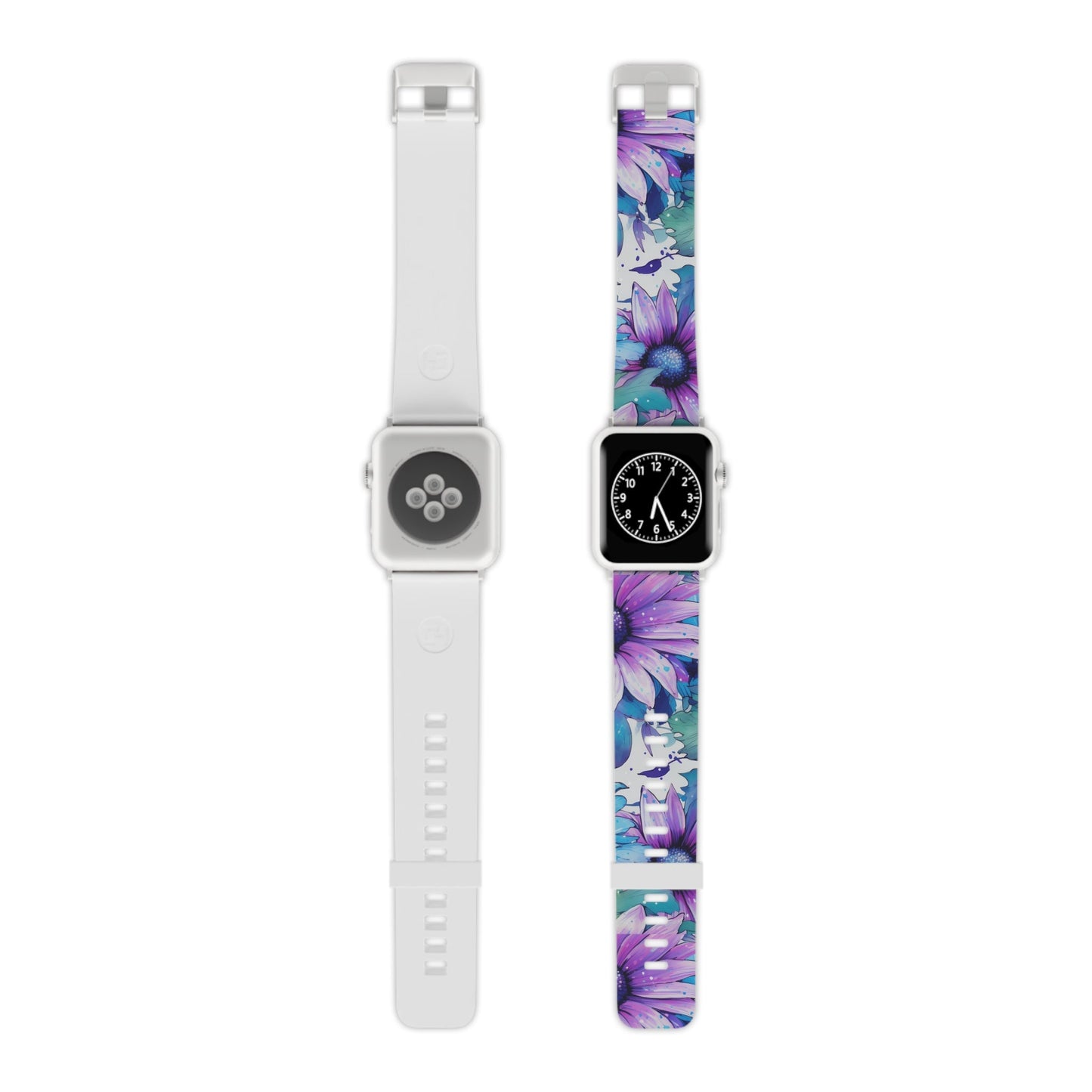 Purple & Teal Watercolor Floral Apple Watch Band - BOGO Cases