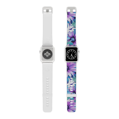 Purple & Teal Watercolor Floral Apple Watch Band - BOGO Cases