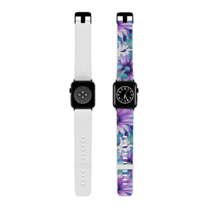 Purple & Teal Watercolor Floral Apple Watch Band - BOGO Cases