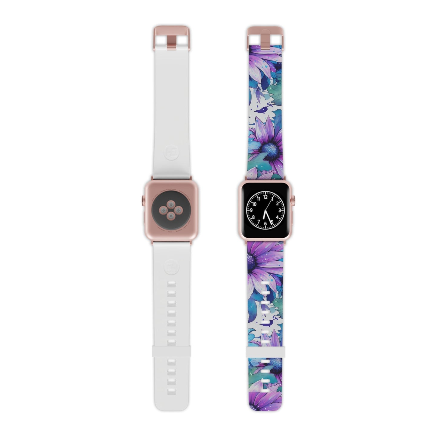 Purple & Teal Watercolor Floral Apple Watch Band - BOGO Cases