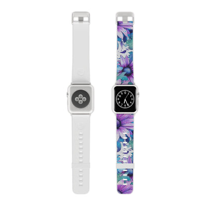 Purple & Teal Watercolor Floral Apple Watch Band - BOGO Cases