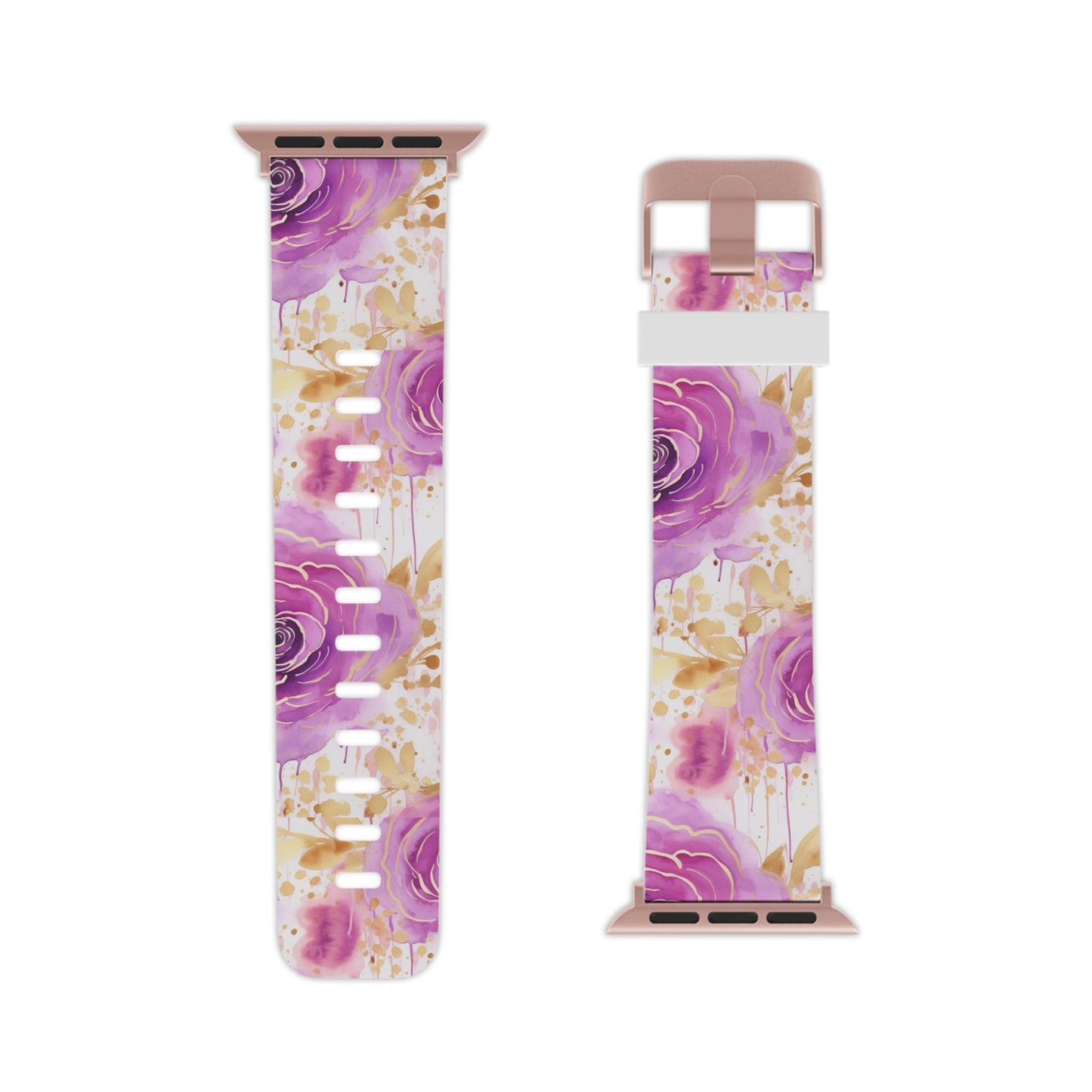 Radiant Purple & Gold Floral Apple Watch Band - BOGO Cases