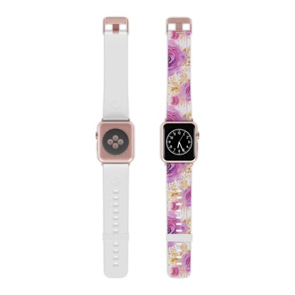 Radiant Purple & Gold Floral Apple Watch Band - BOGO Cases