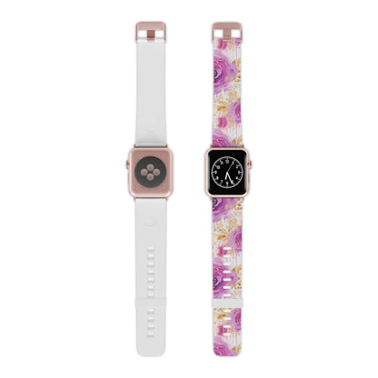 Radiant Purple & Gold Floral Apple Watch Band - BOGO Cases