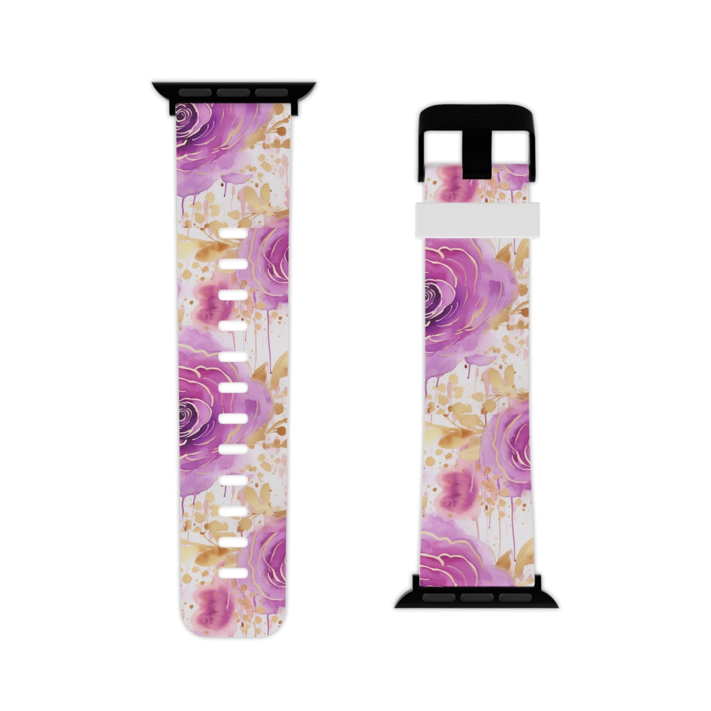 Radiant Purple & Gold Floral Apple Watch Band - BOGO Cases