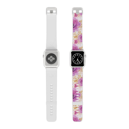 Radiant Purple & Gold Floral Apple Watch Band - BOGO Cases