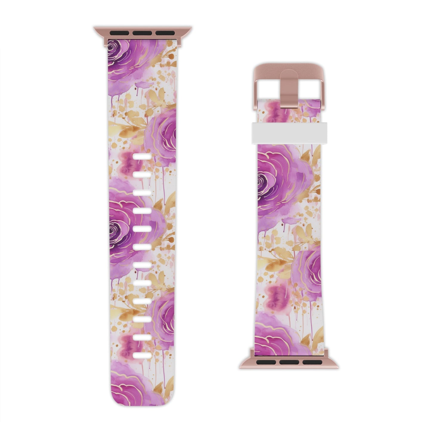 Radiant Purple & Gold Floral Apple Watch Band - BOGO Cases