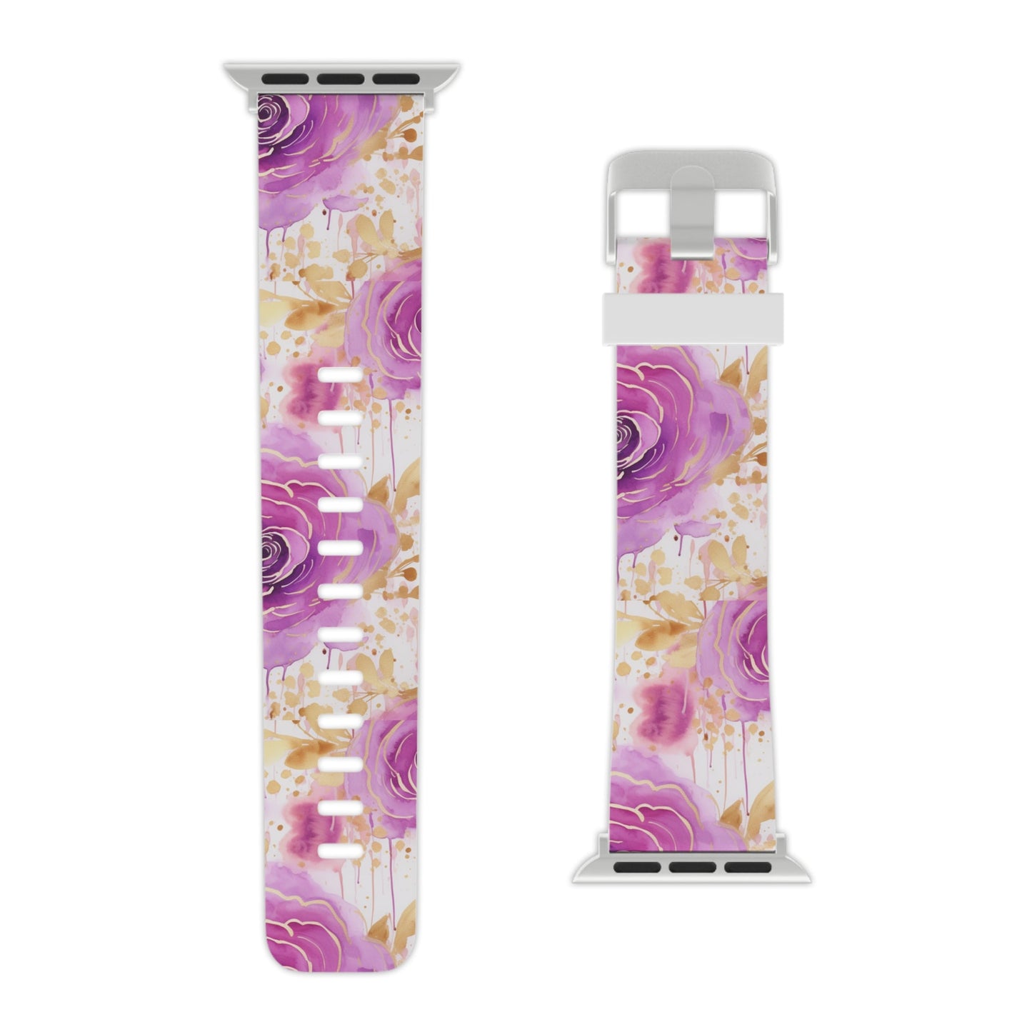 Radiant Purple & Gold Floral Apple Watch Band - BOGO Cases