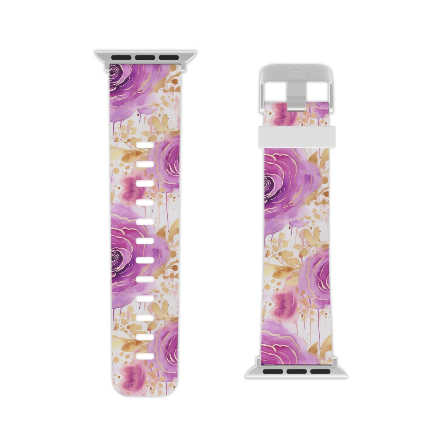 Radiant Purple & Gold Floral Apple Watch Band - BOGO Cases