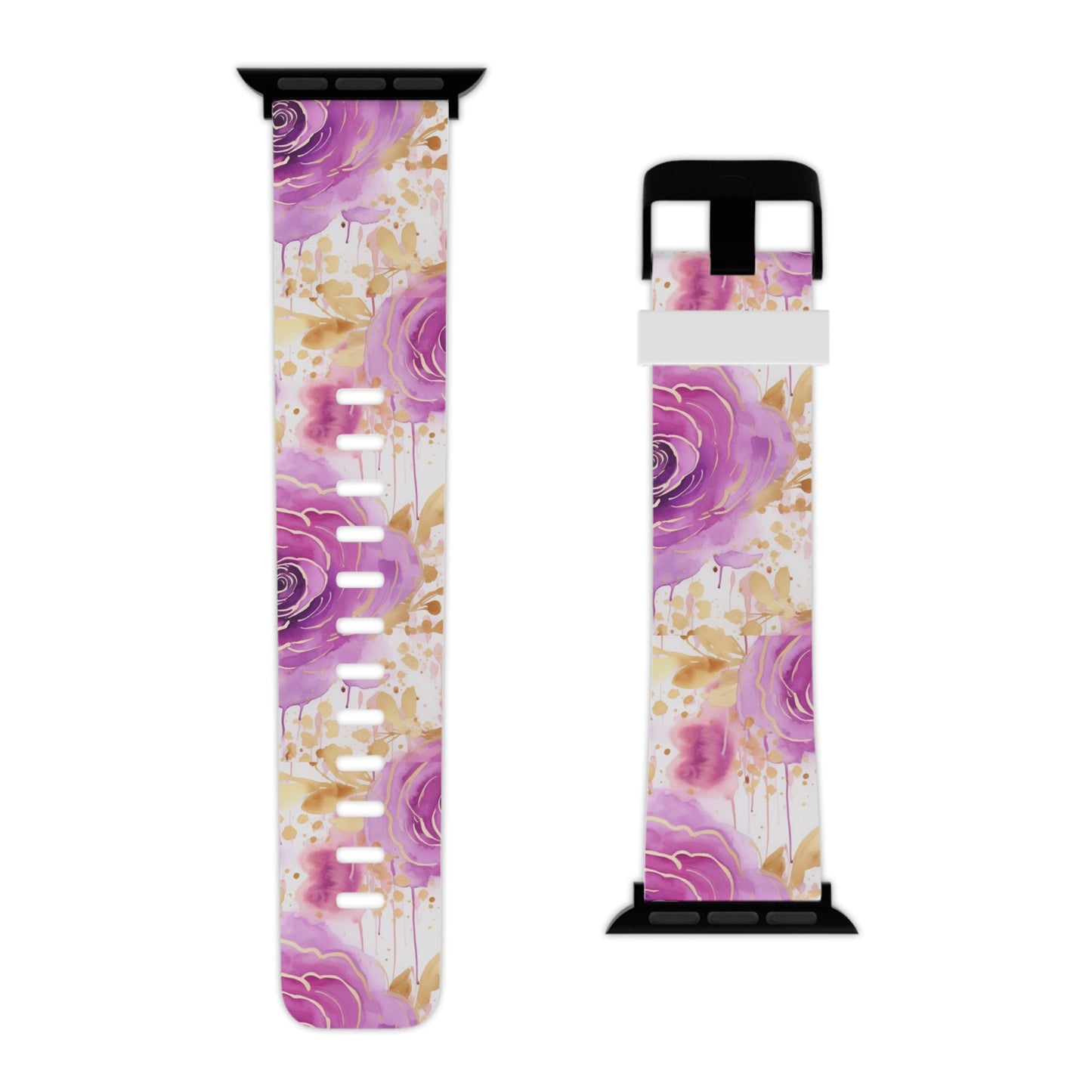Radiant Purple & Gold Floral Apple Watch Band - BOGO Cases