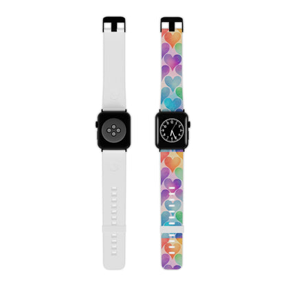 Rainbow Hearts Watercolor Apple Watch Band - BOGO Cases