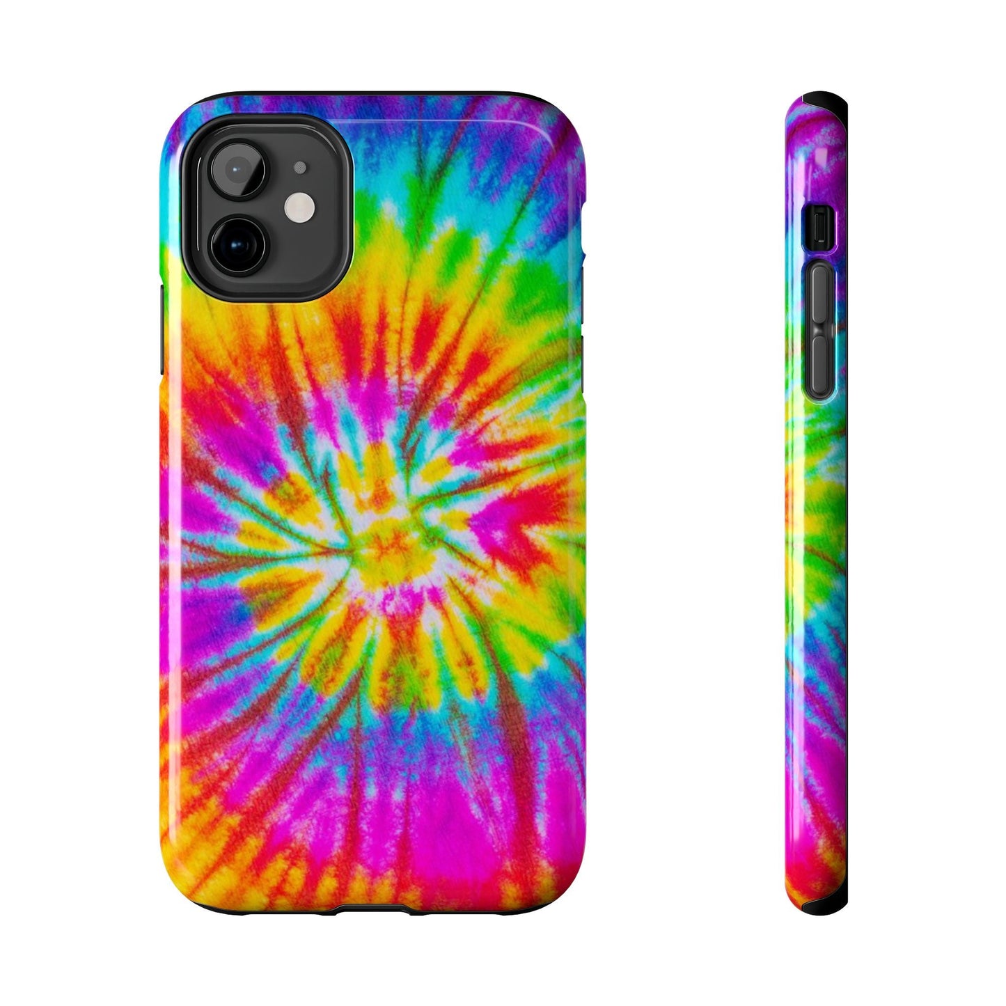 Rainbow Spiral Tie - Dye iPhone Case – Bright & Retro Design - BOGO Cases