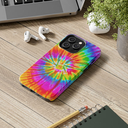 Rainbow Spiral Tie - Dye iPhone Case – Bright & Retro Design - BOGO Cases