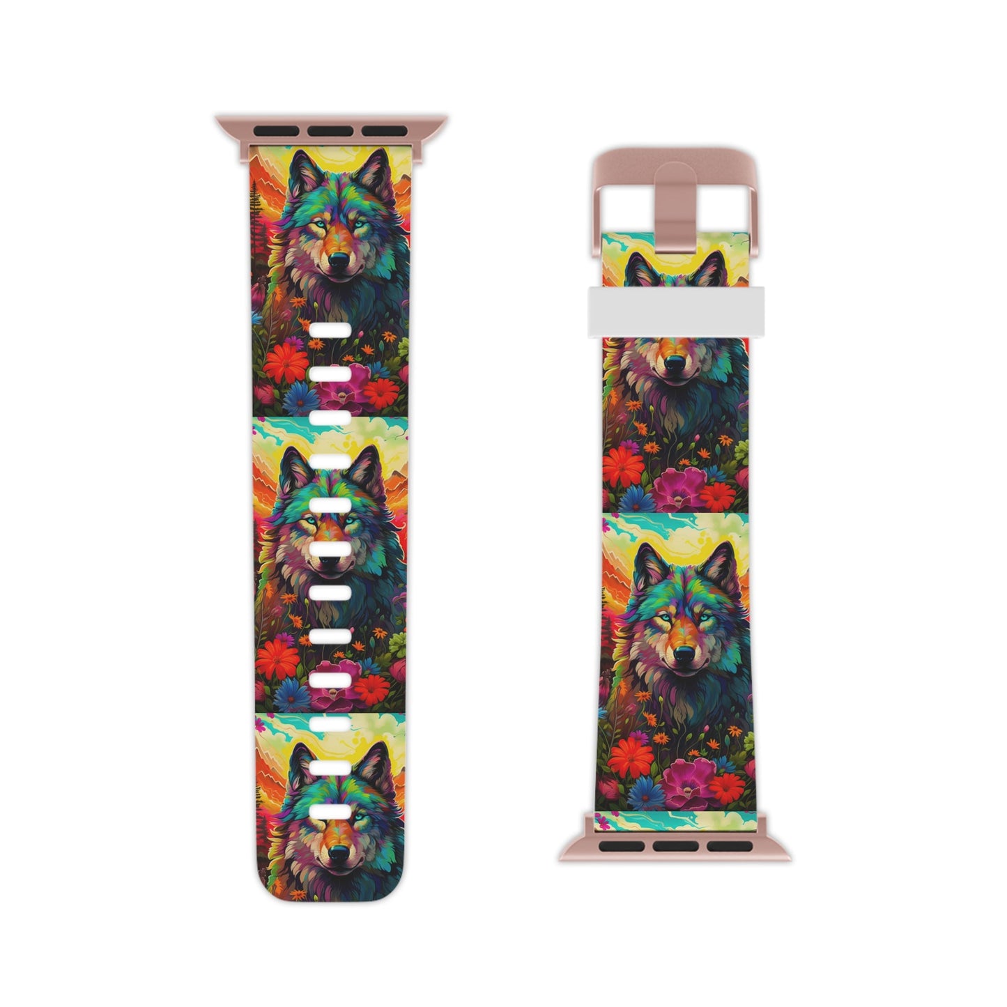 Rainbow Wolf in Bloom Apple Watch Band - BOGO Cases