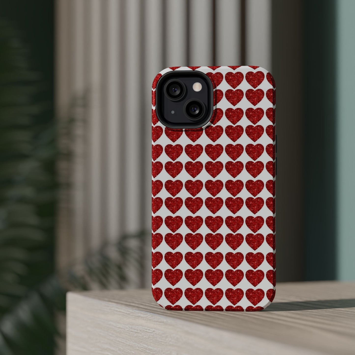Red Glitter Hearts Charm MagSafe Case - BOGO Cases