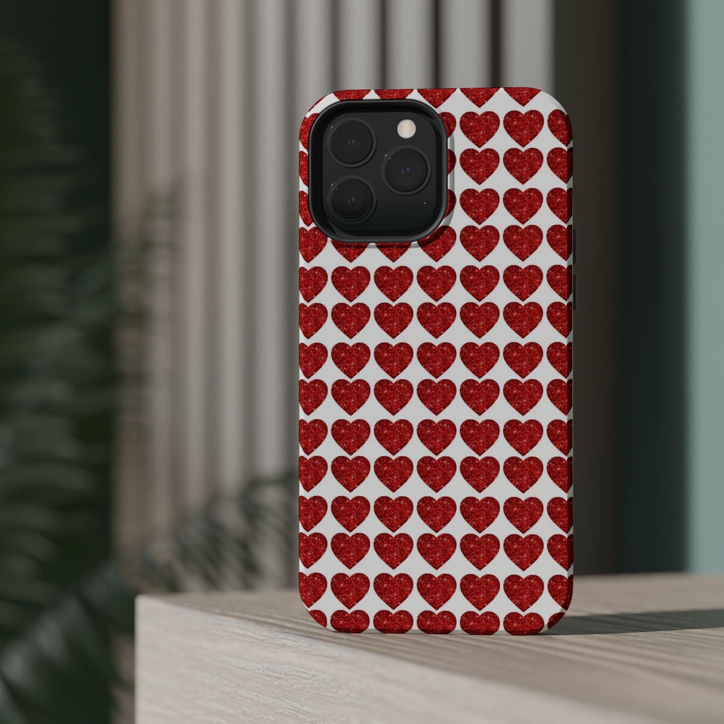 Red Glitter Hearts Charm MagSafe Case - BOGO Cases