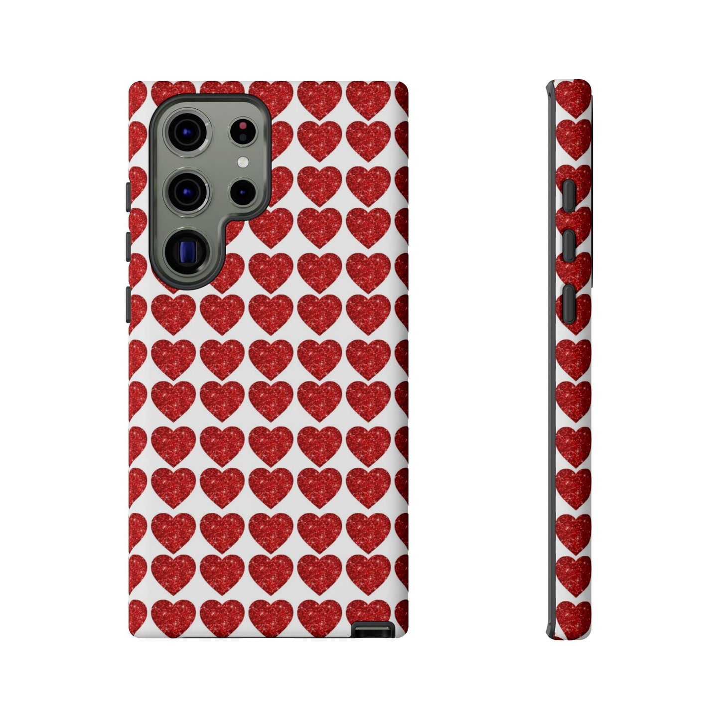 Red Glitter Hearts Charm - Samsung Galaxy Case - BOGO Cases