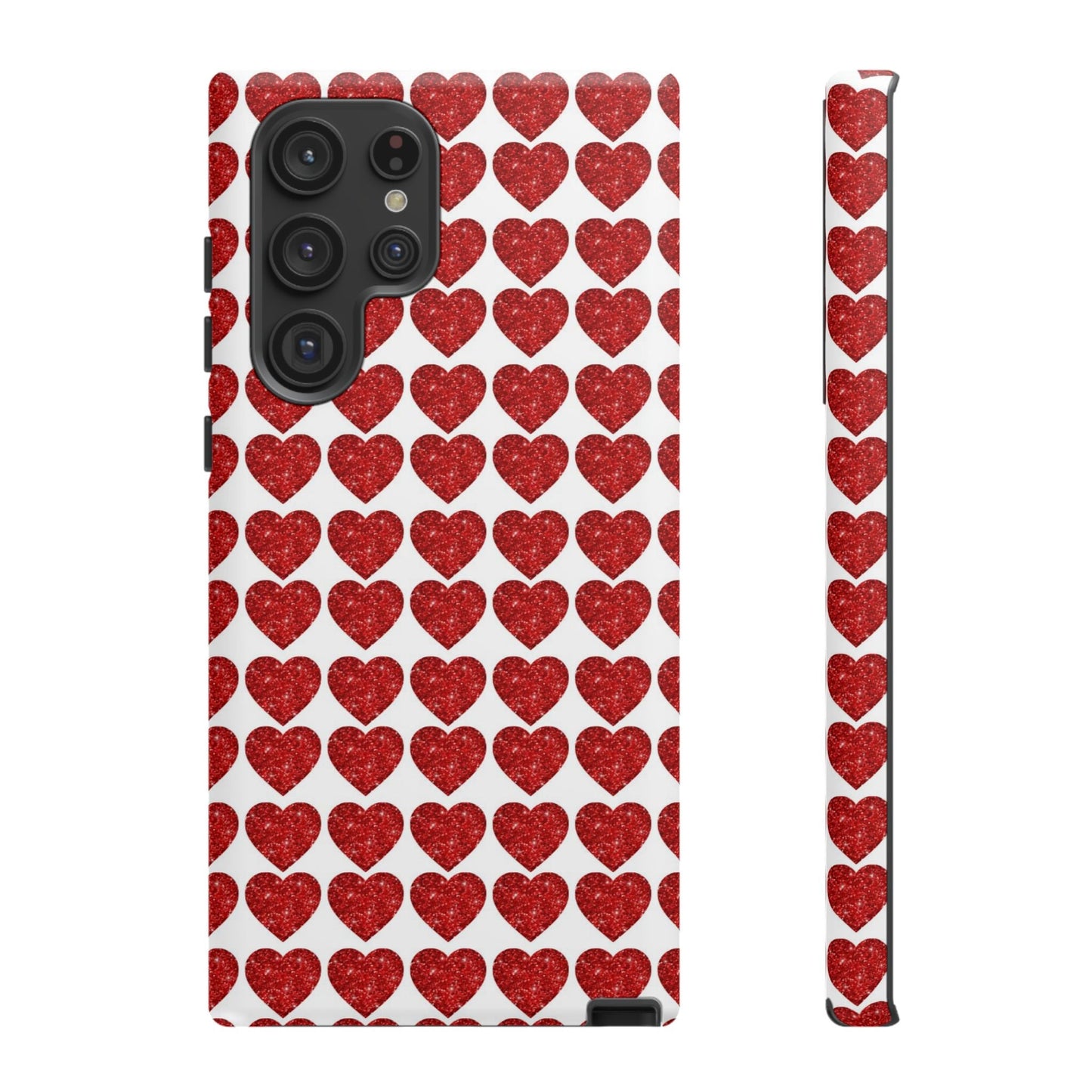 Red Glitter Hearts Charm - Samsung Galaxy Case - BOGO Cases