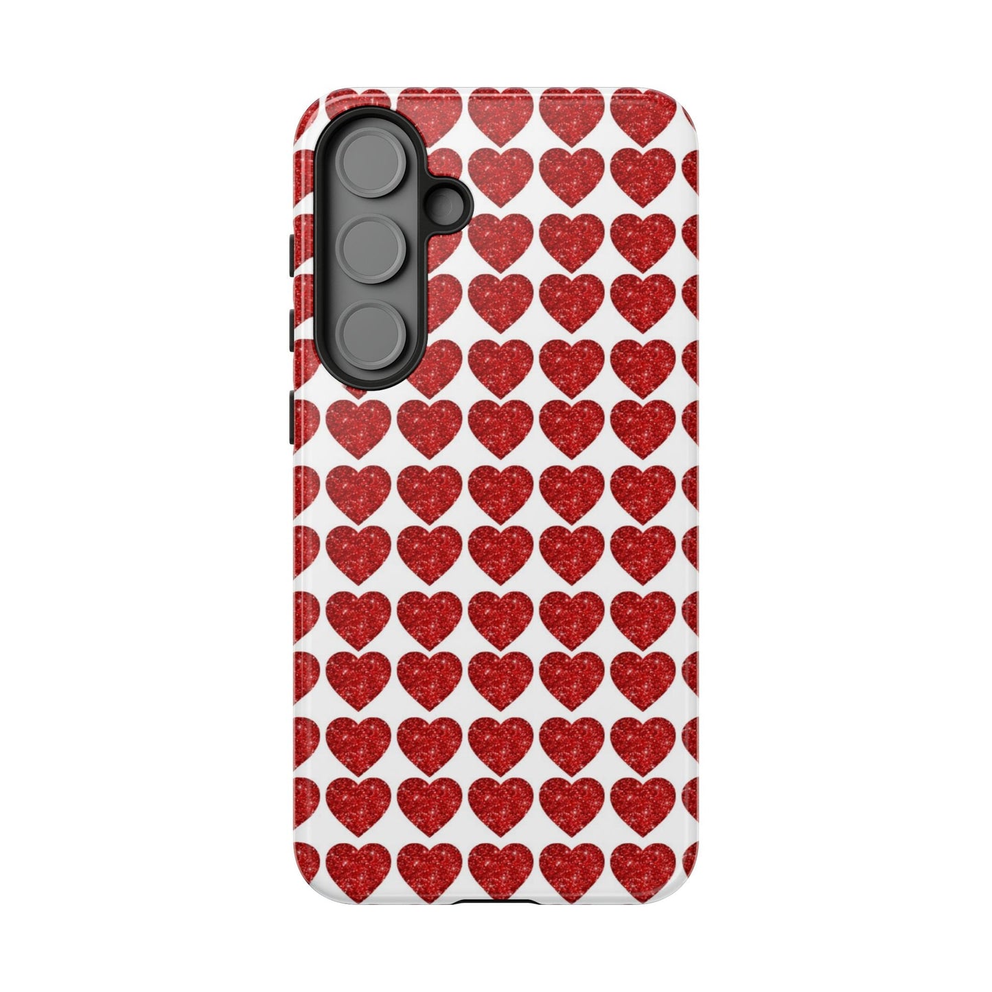 Red Glitter Hearts Charm - Samsung Galaxy Case - BOGO Cases