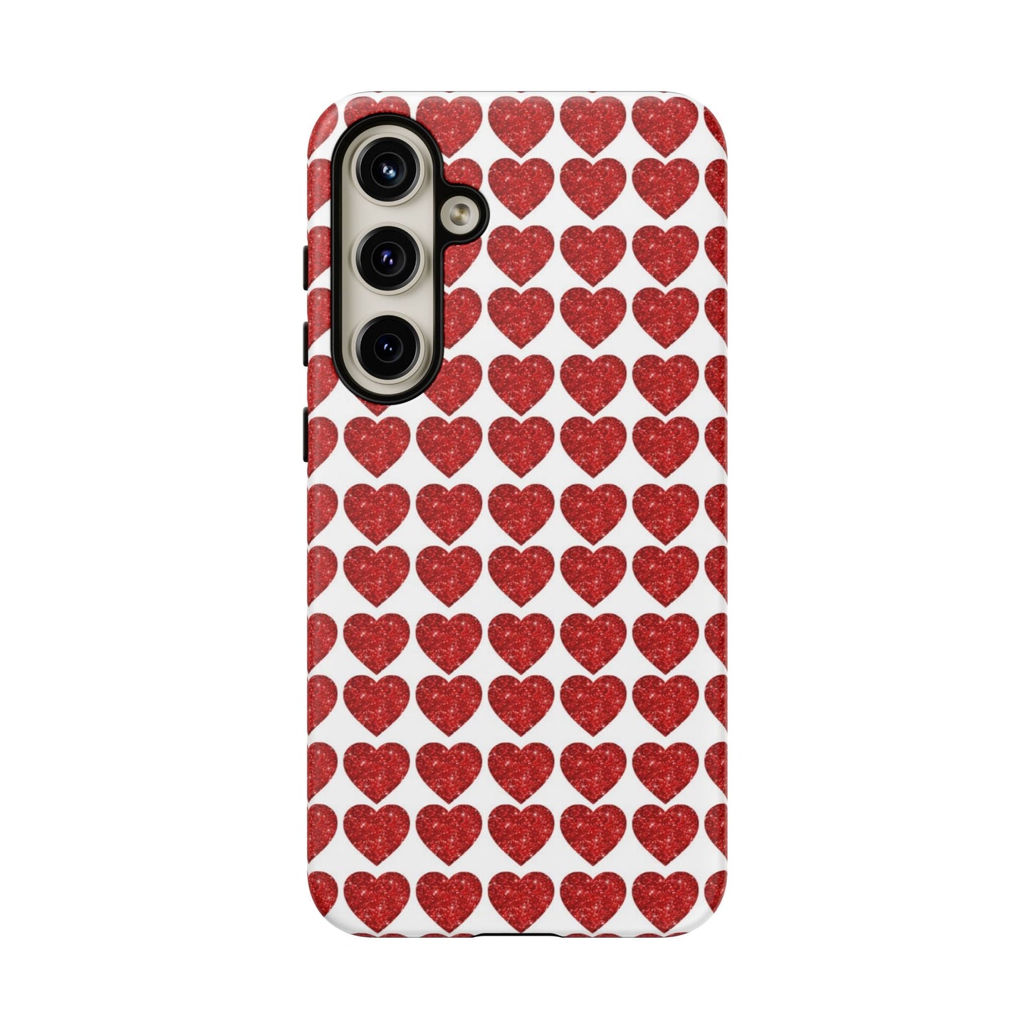 Red Glitter Hearts Charm - Samsung Galaxy Case - BOGO Cases