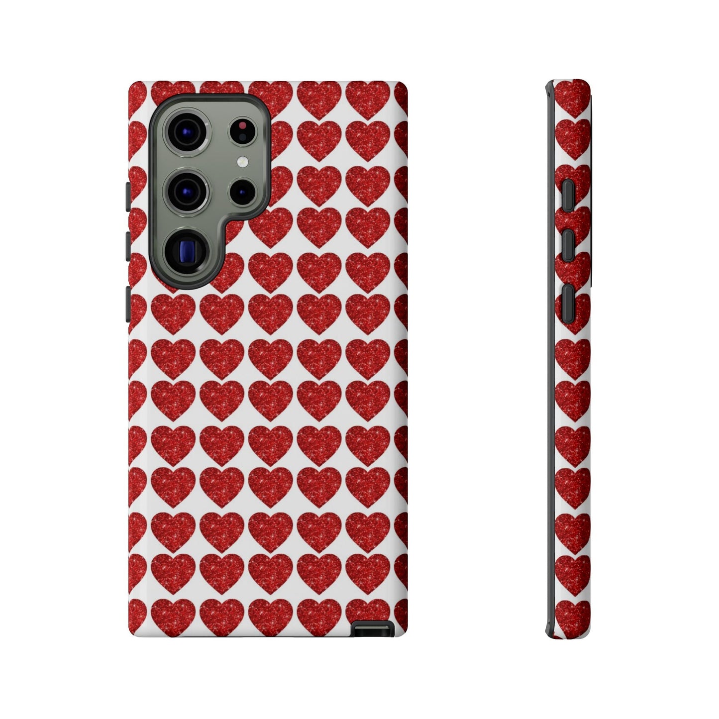 Red Glitter Hearts Charm - Samsung Galaxy Case - BOGO Cases