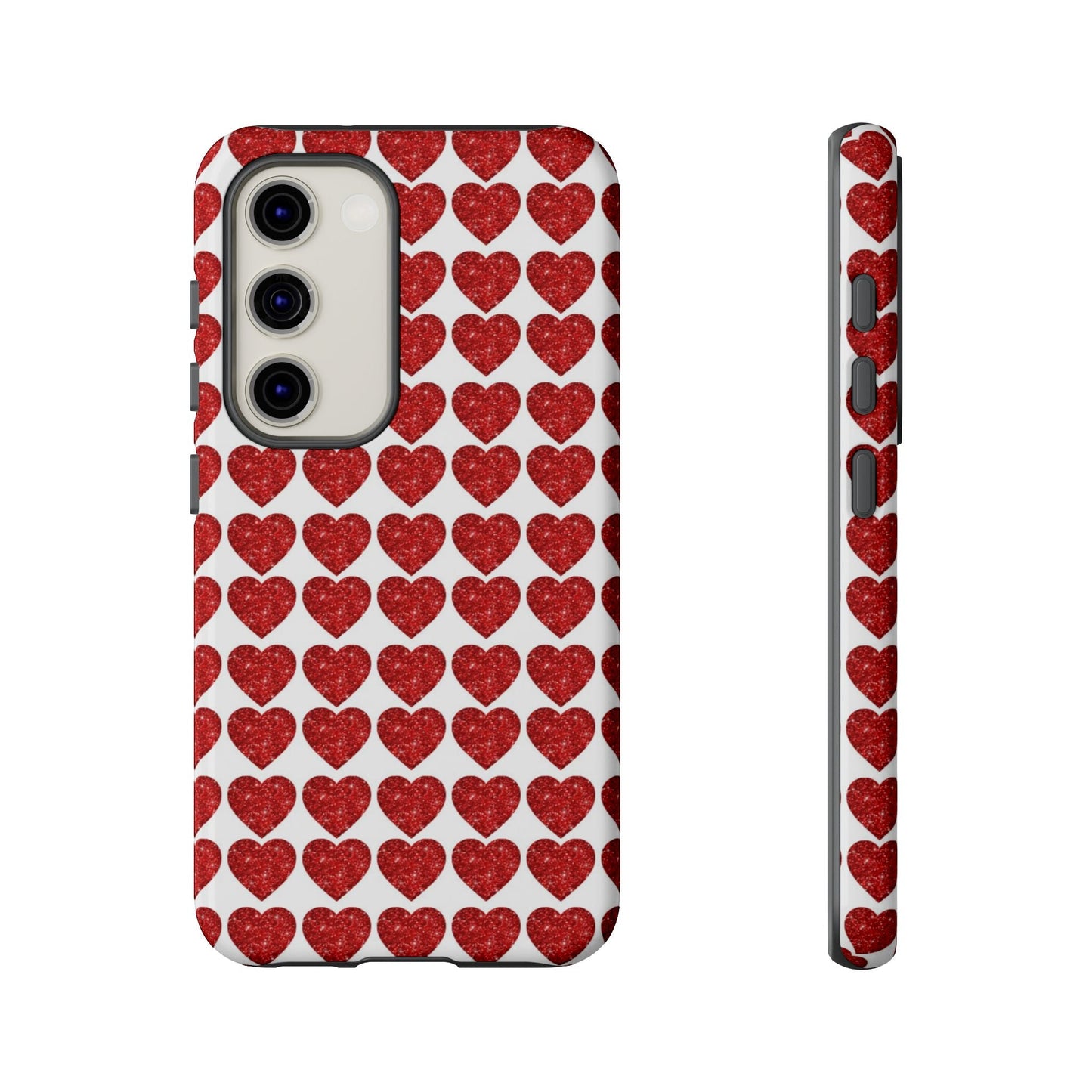 Red Glitter Hearts Charm - Samsung Galaxy Case - BOGO Cases