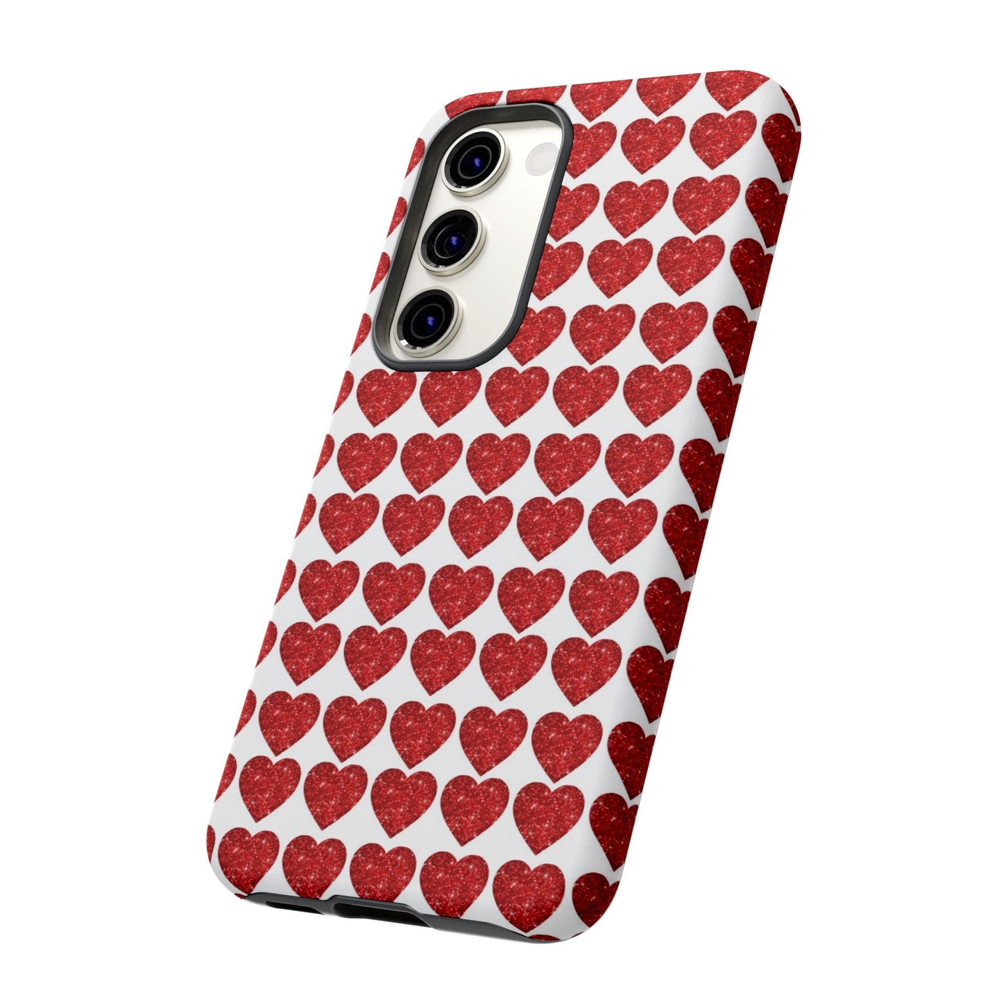 Red Glitter Hearts Charm - Samsung Galaxy Case - BOGO Cases