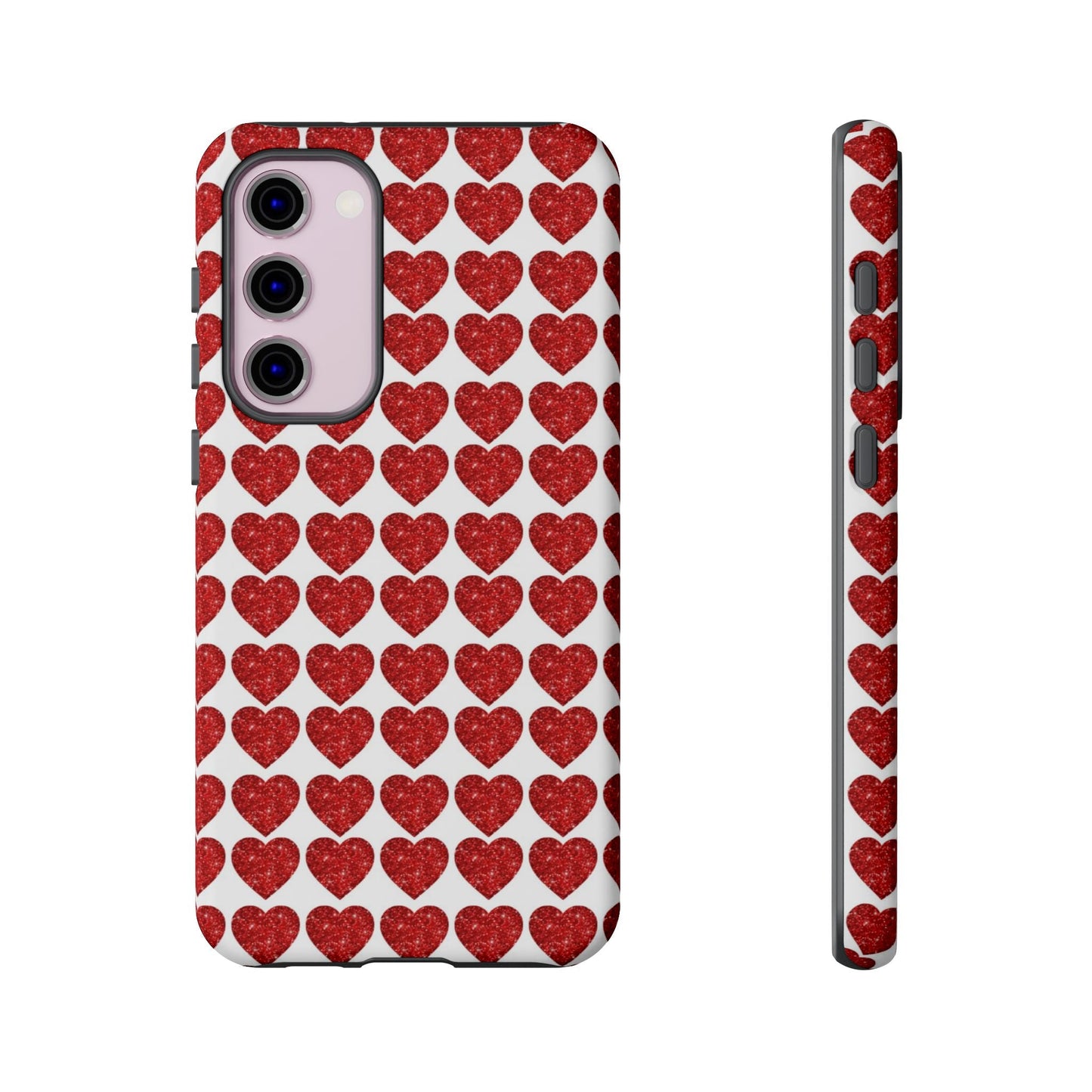 Red Glitter Hearts Charm - Samsung Galaxy Case - BOGO Cases