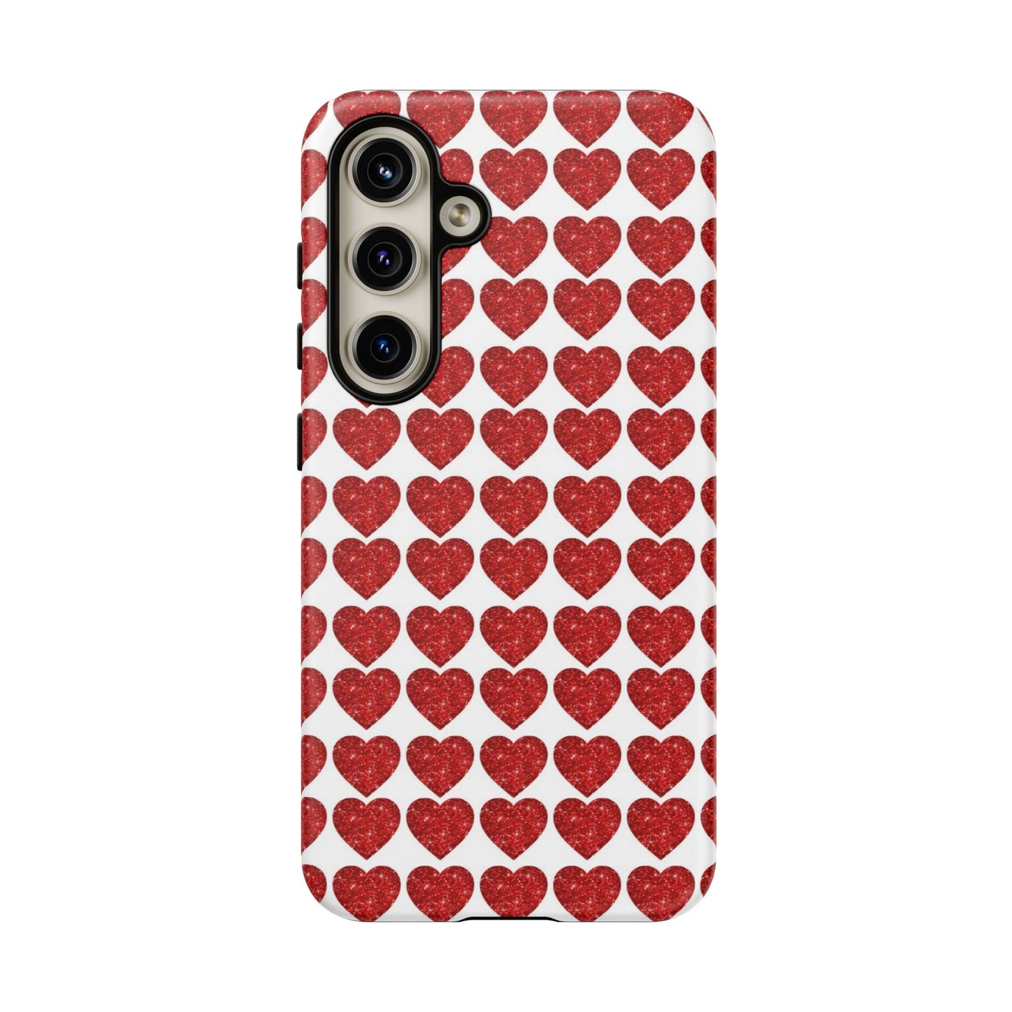 Red Glitter Hearts Charm - Samsung Galaxy Case - BOGO Cases