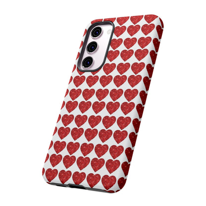 Red Glitter Hearts Charm - Samsung Galaxy Case - BOGO Cases