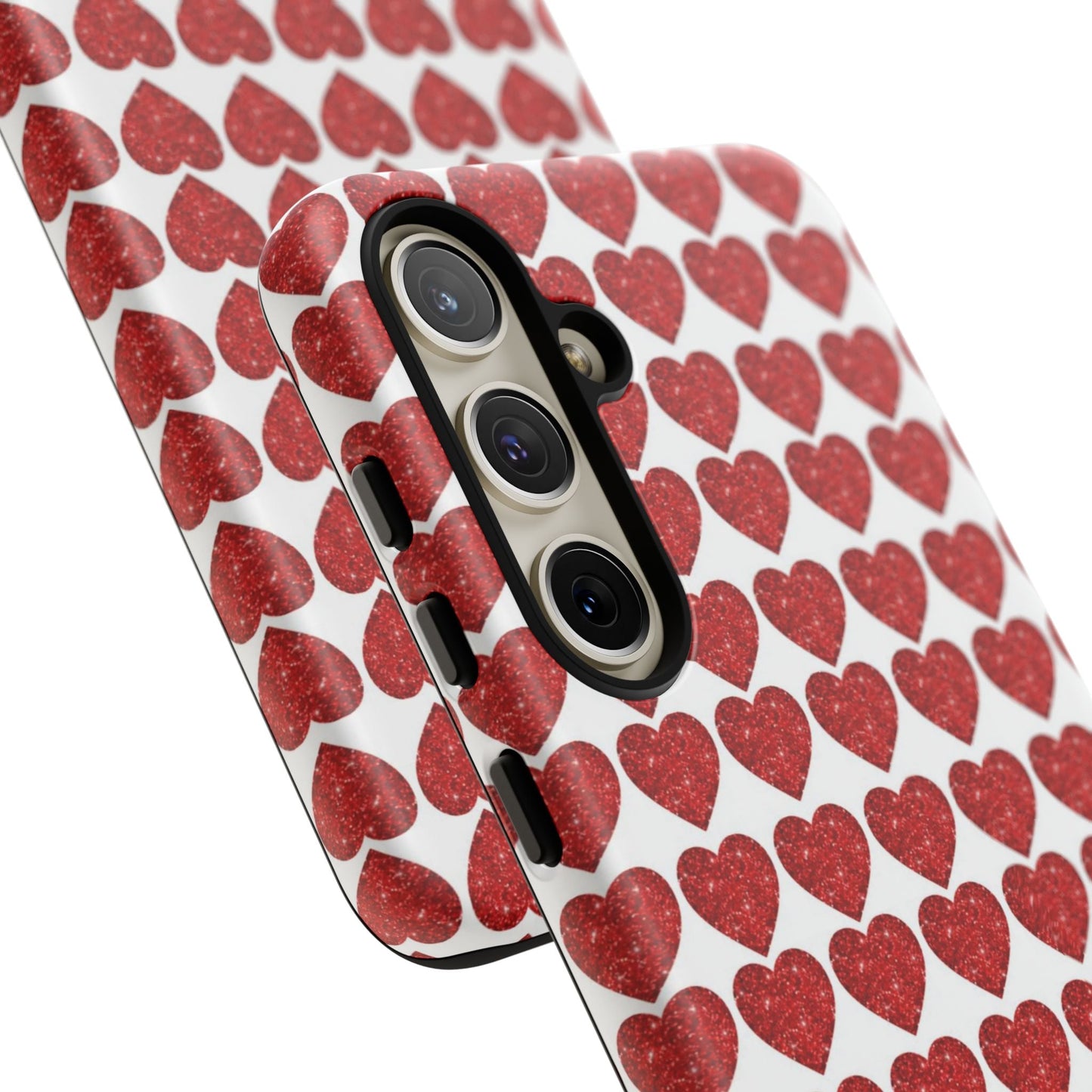 Red Glitter Hearts Charm - Samsung Galaxy Case - BOGO Cases