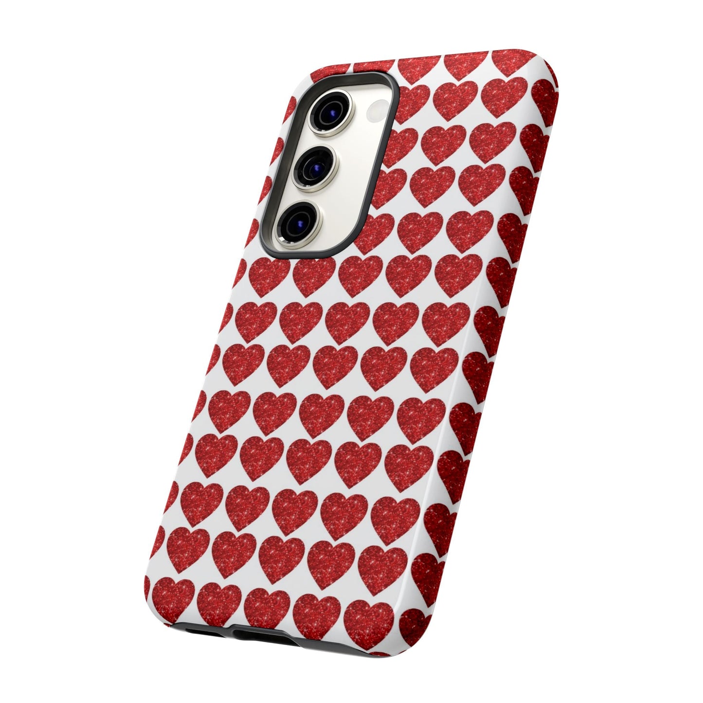 Red Glitter Hearts Charm - Samsung Galaxy Case - BOGO Cases