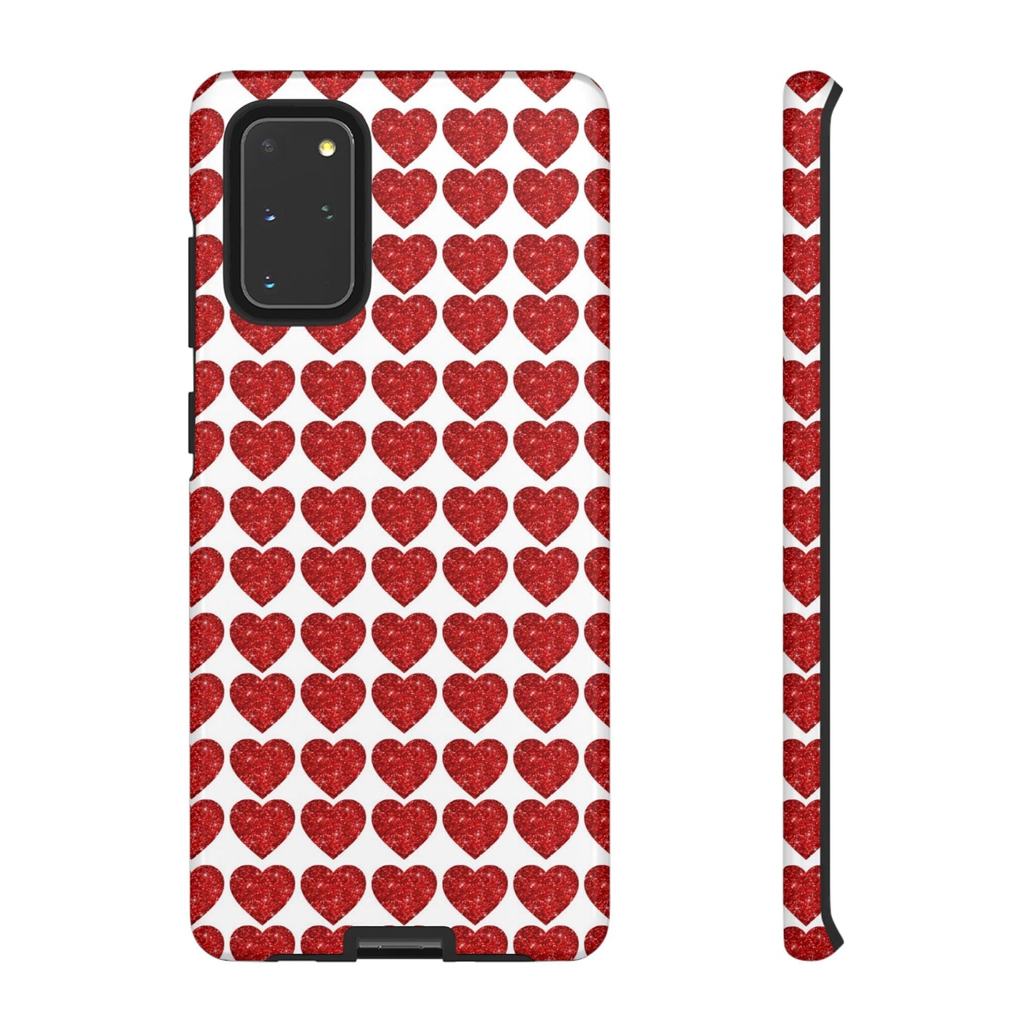 Red Glitter Hearts Charm - Samsung Galaxy Case - BOGO Cases