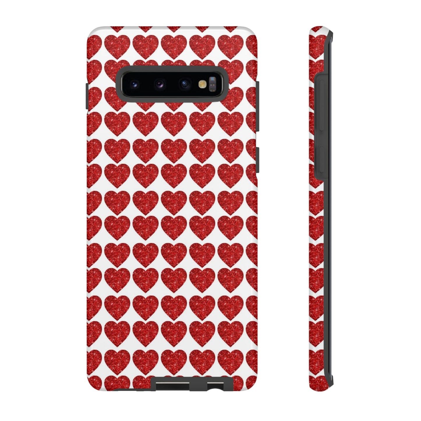 Red Glitter Hearts Charm - Samsung Galaxy Case - BOGO Cases
