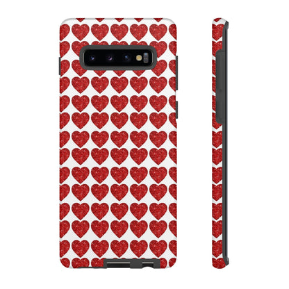 Red Glitter Hearts Charm - Samsung Galaxy Case - BOGO Cases