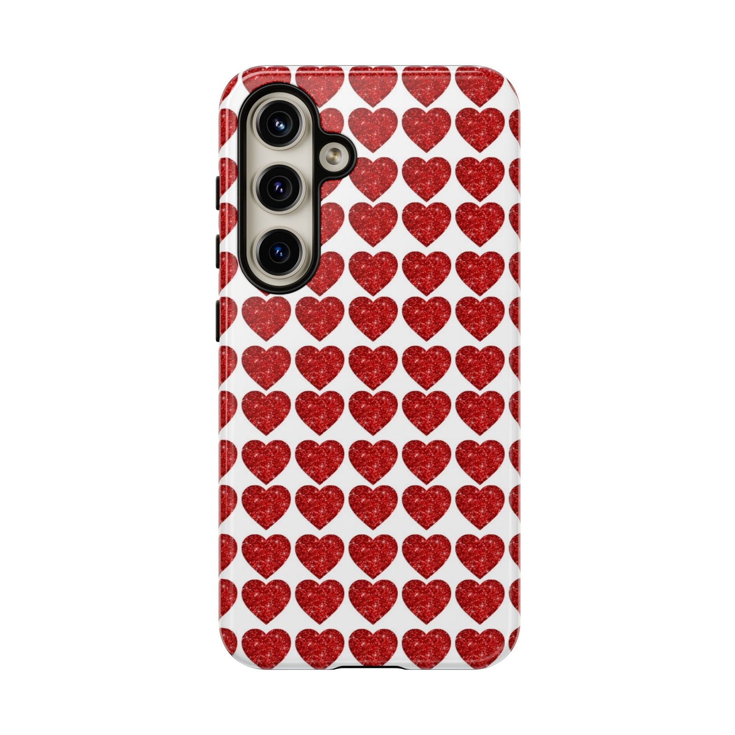 Red Glitter Hearts Charm - Samsung Galaxy Case - BOGO Cases