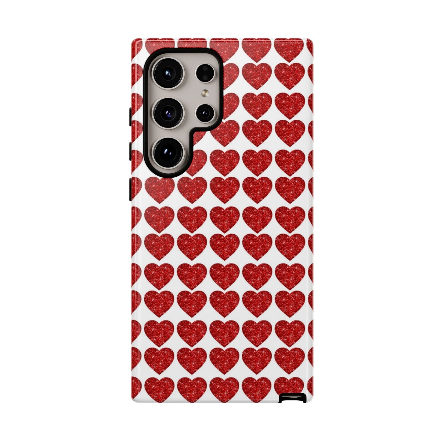 Red Glitter Hearts Charm - Samsung Galaxy Case - BOGO Cases