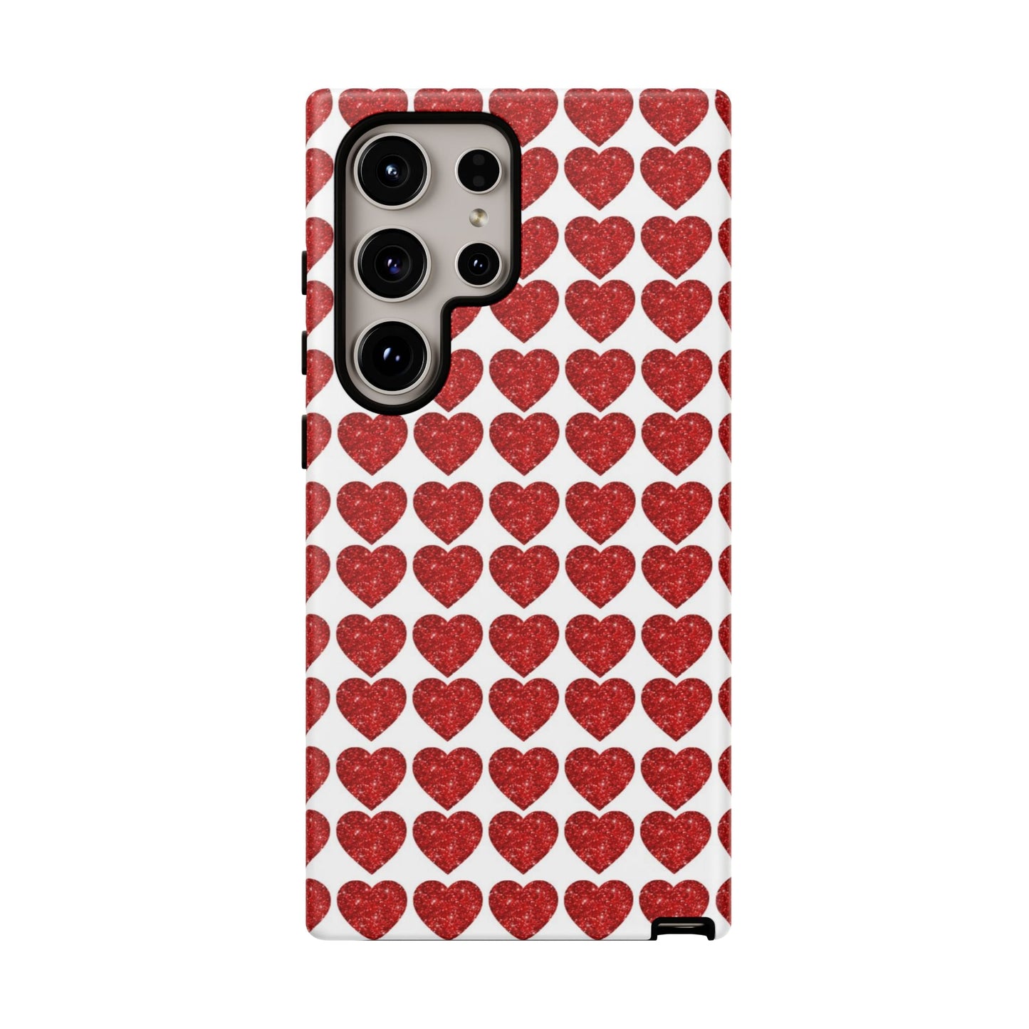 Red Glitter Hearts Charm - Samsung Galaxy Case - BOGO Cases