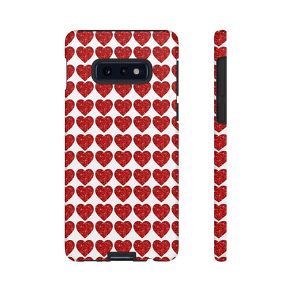 Red Glitter Hearts Charm - Samsung Galaxy Case - BOGO Cases