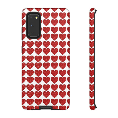 Red Glitter Hearts Charm - Samsung Galaxy Case - BOGO Cases