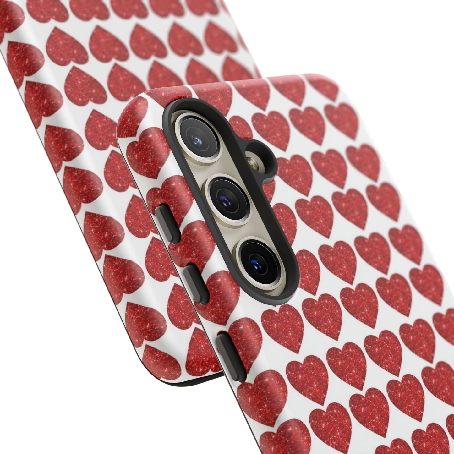 Red Glitter Hearts Charm - Samsung Galaxy Case - BOGO Cases