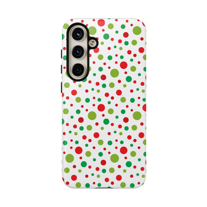 Red & Green Christmas Polka Dots – Samsung Galaxy Case - BOGO Cases