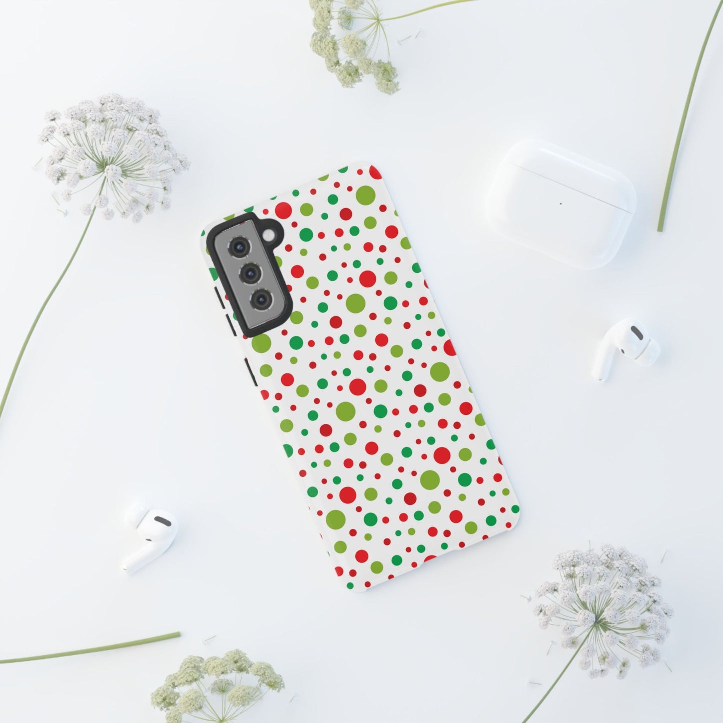Red & Green Christmas Polka Dots – Samsung Galaxy Case - BOGO Cases