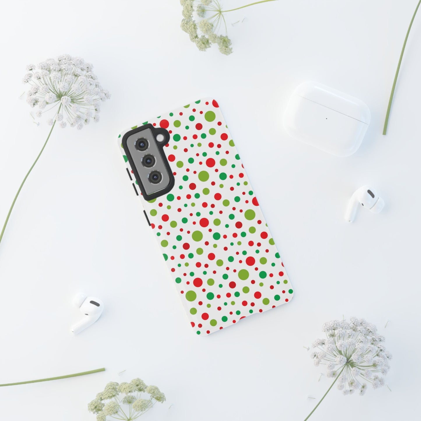 Red & Green Christmas Polka Dots – Samsung Galaxy Case - BOGO Cases