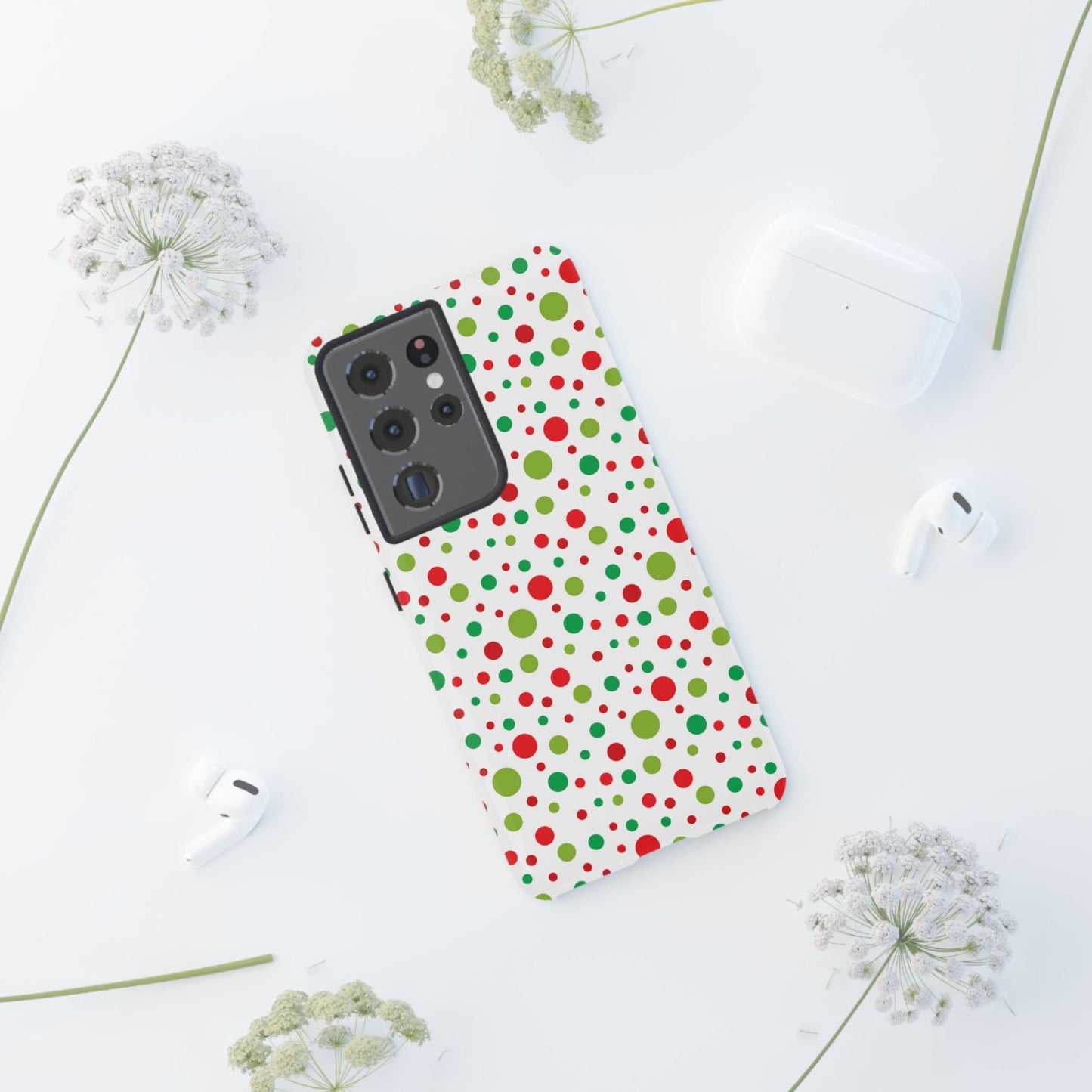 Red & Green Christmas Polka Dots – Samsung Galaxy Case - BOGO Cases