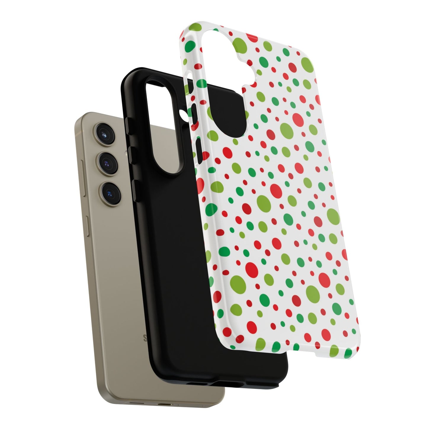 Red & Green Christmas Polka Dots – Samsung Galaxy Case - BOGO Cases