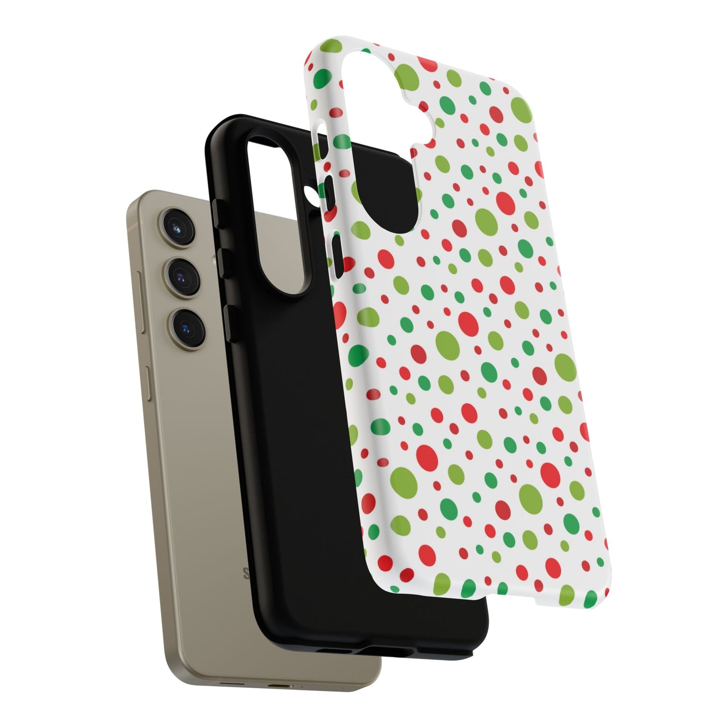 Red & Green Christmas Polka Dots – Samsung Galaxy Case - BOGO Cases