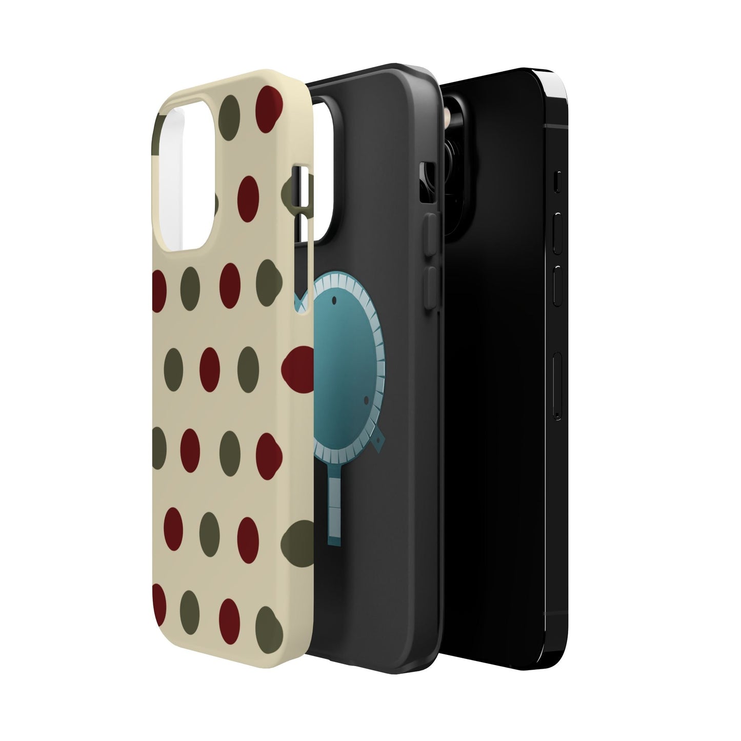 Red & Green Polka Dots on Cream – MagSafe iPhone Case - BOGO Cases